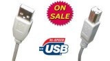 USB 2.0 A-B Beige Cable - 3 FT