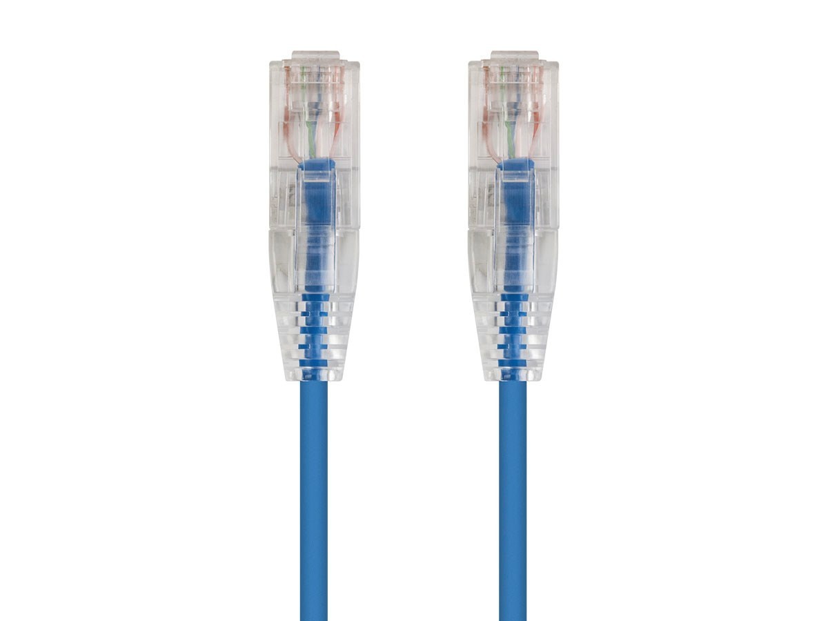 Blue E09-007BL-SL5 Micro connectors 7 Feet CAT 6A Ultra Slim Patch 28AWG Cable 5-Pack 