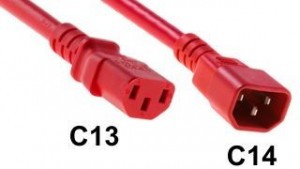 PDU Power cords C13 to C14 Red 14AWG