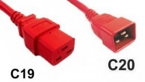 PDU Power cords IEC C19 to C20 Red 12AWG